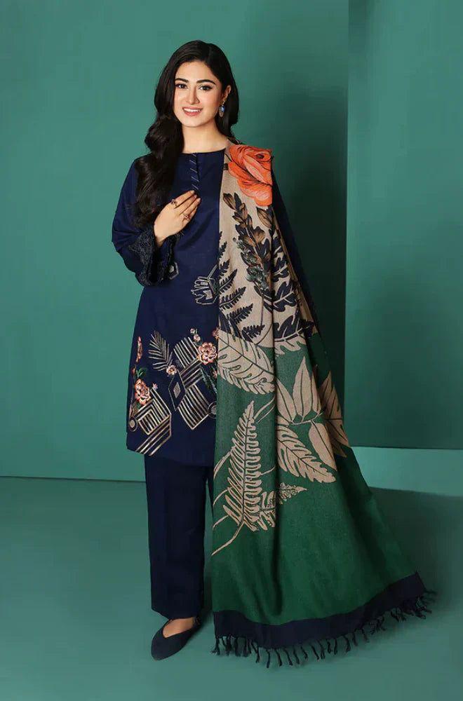 Nishat 3pc unstitched lawn dress with voil soft dupatta