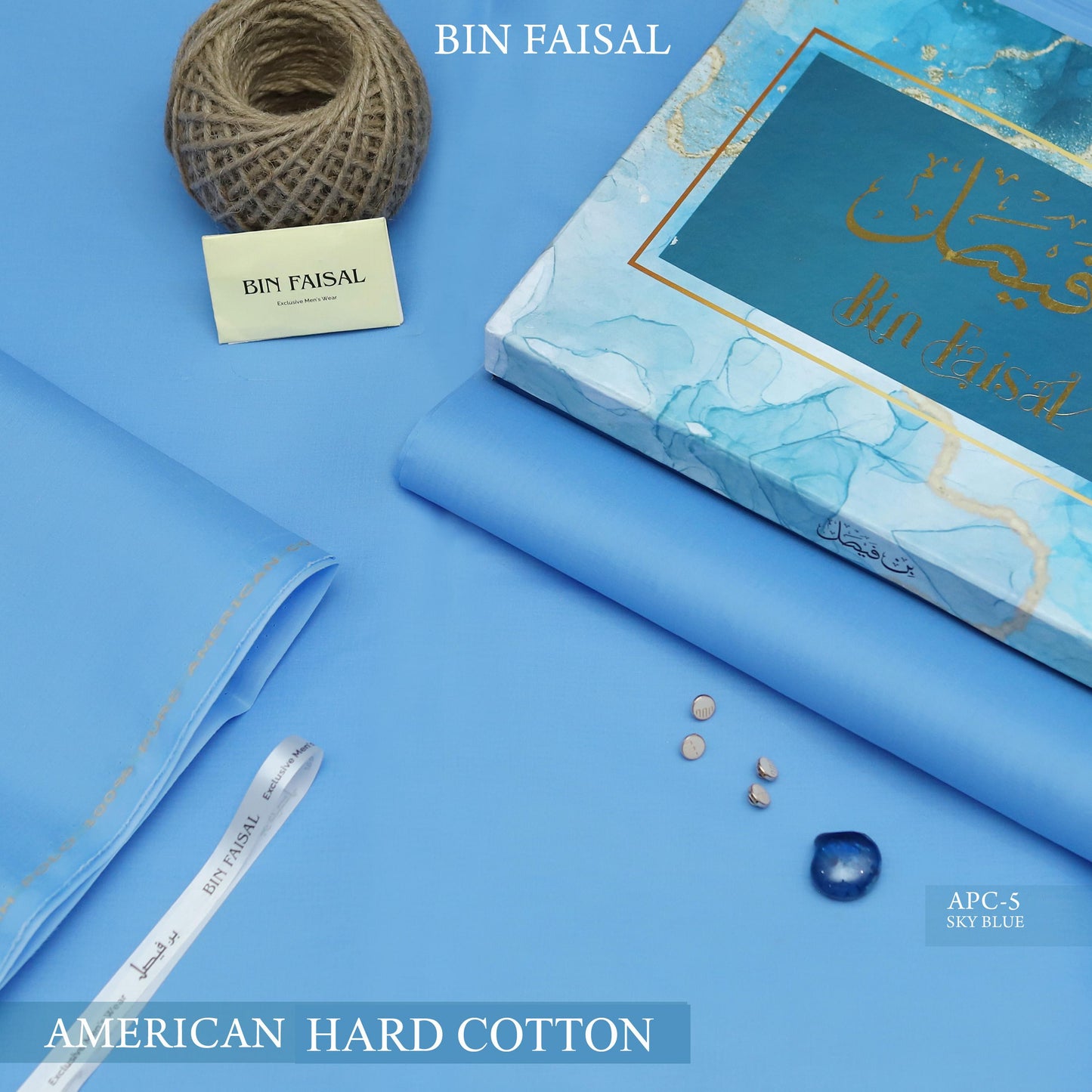 Elite Gold American Polo Cotton Sky blue