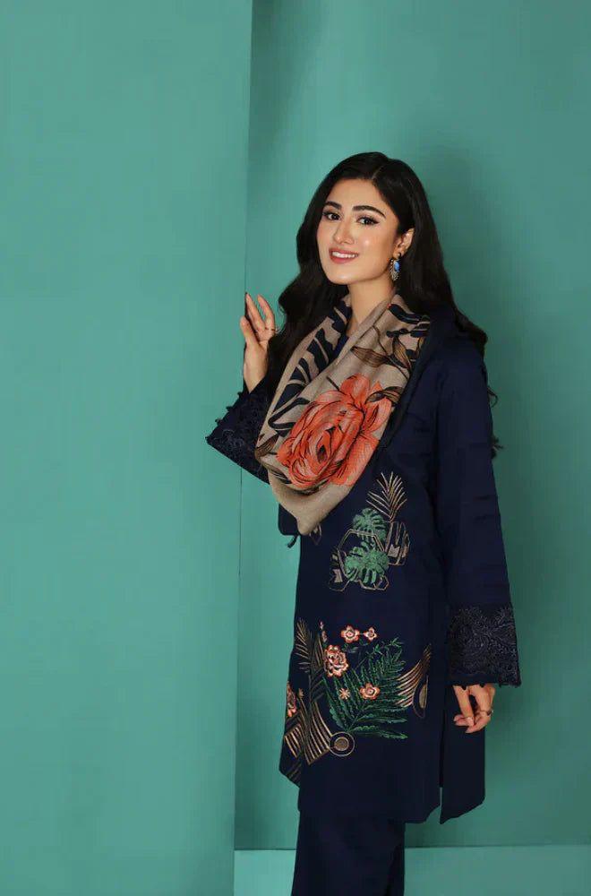 Nishat 3pc unstitched lawn dress with voil soft dupatta