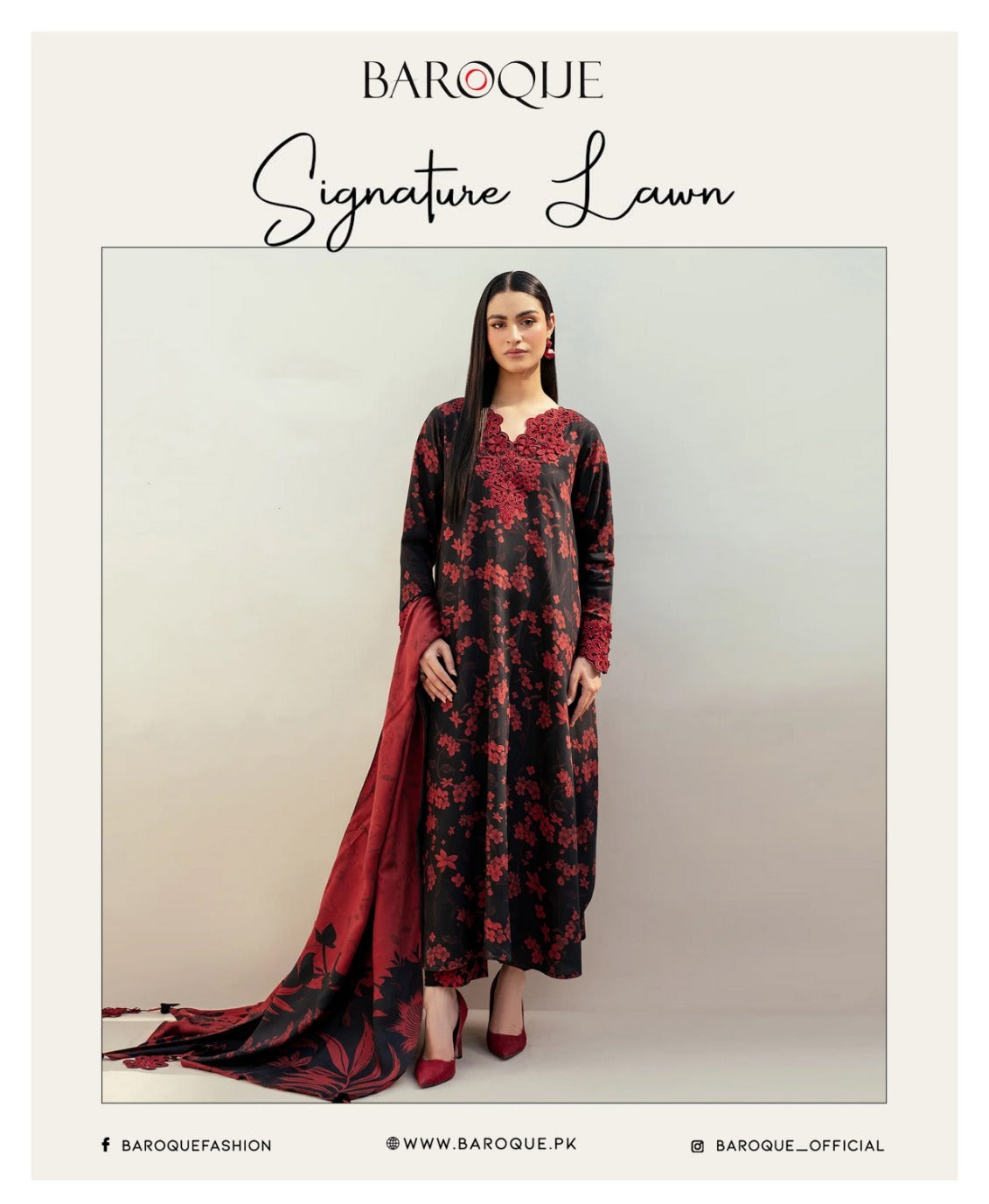 Motifz 3pc un-stitched printed dress with lawn dupatta