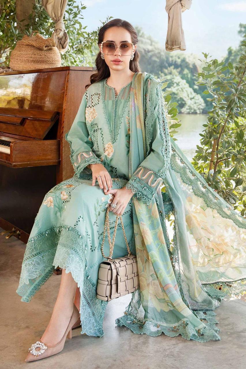 Maria.b Embroidered lawn Three Piece D-0145