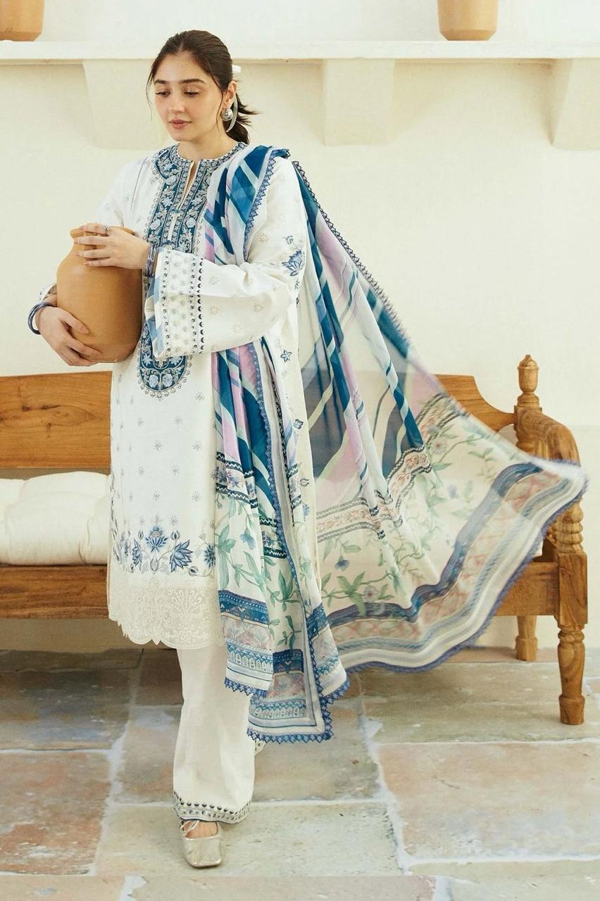 Zara Shah Jahan Embroidered lawn Three Piece D-151