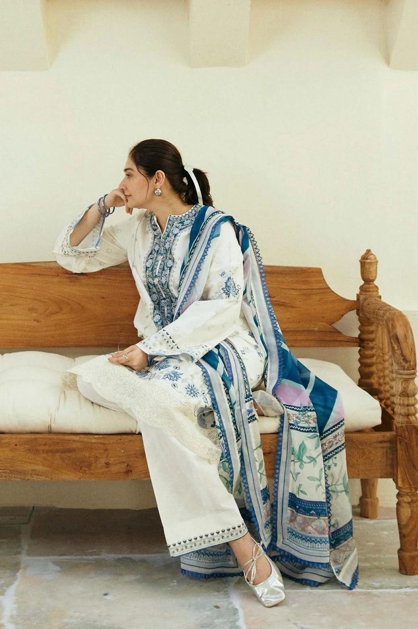 Zara Shah Jahan Embroidered lawn Three Piece D-151