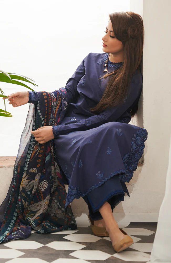Afsaneh Embroidered lawn Three Piece D-0164