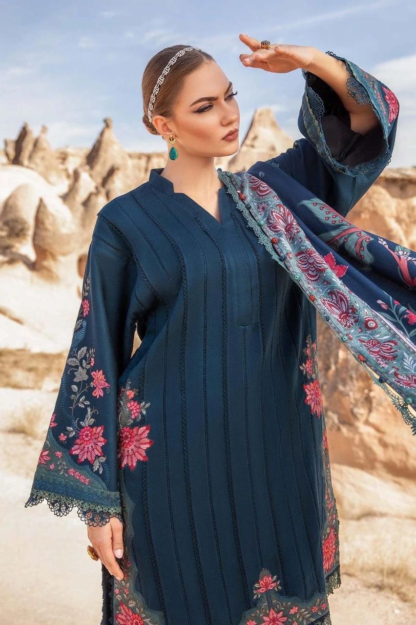 Maria.b Embroidered lawn Three Piece D-163
