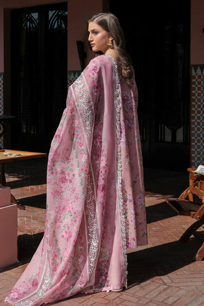 Baroque 3pc lawn suit unsticthed with printed chiffon dupatta