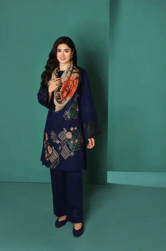 Nishat 3pc unstitched lawn dress with voil soft dupatta