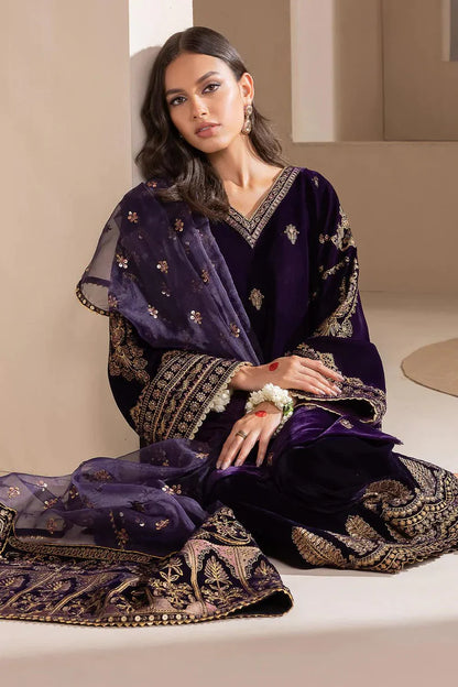 Bareeze Velvet Embroiderd Three Piece 2651