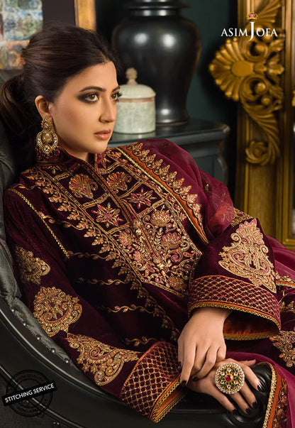 Asim Jofa Velvet Embroiderd Three Piece 2653
