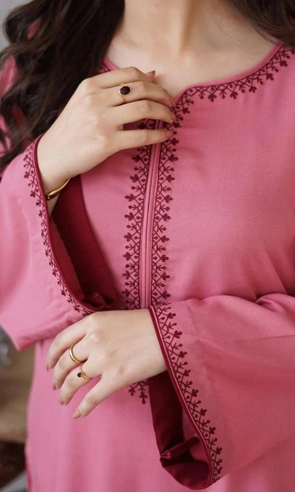 3pc unstitched dhanak  dress with dhannak  dupatta JN-2602