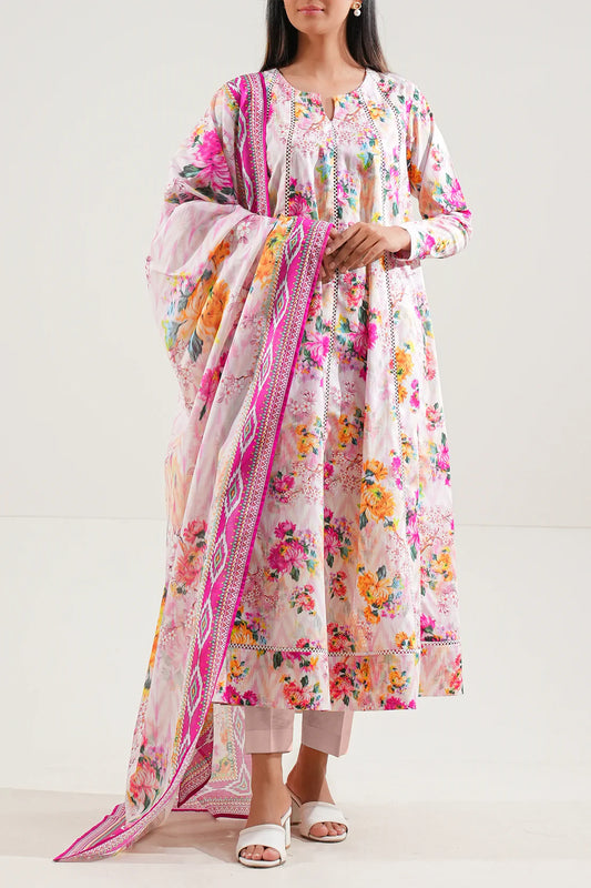Saya 3pc un-stitched printed lawn dress with lawn printed dupatta