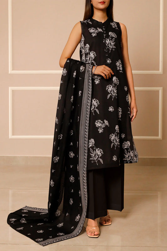 Saya 3pc un-stitched printed lawn dress with lawn printed dupatta