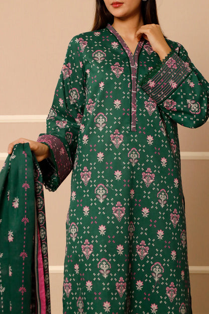 Saya 3pc un-stitched printed lawn dress with lawn printed dupatta
