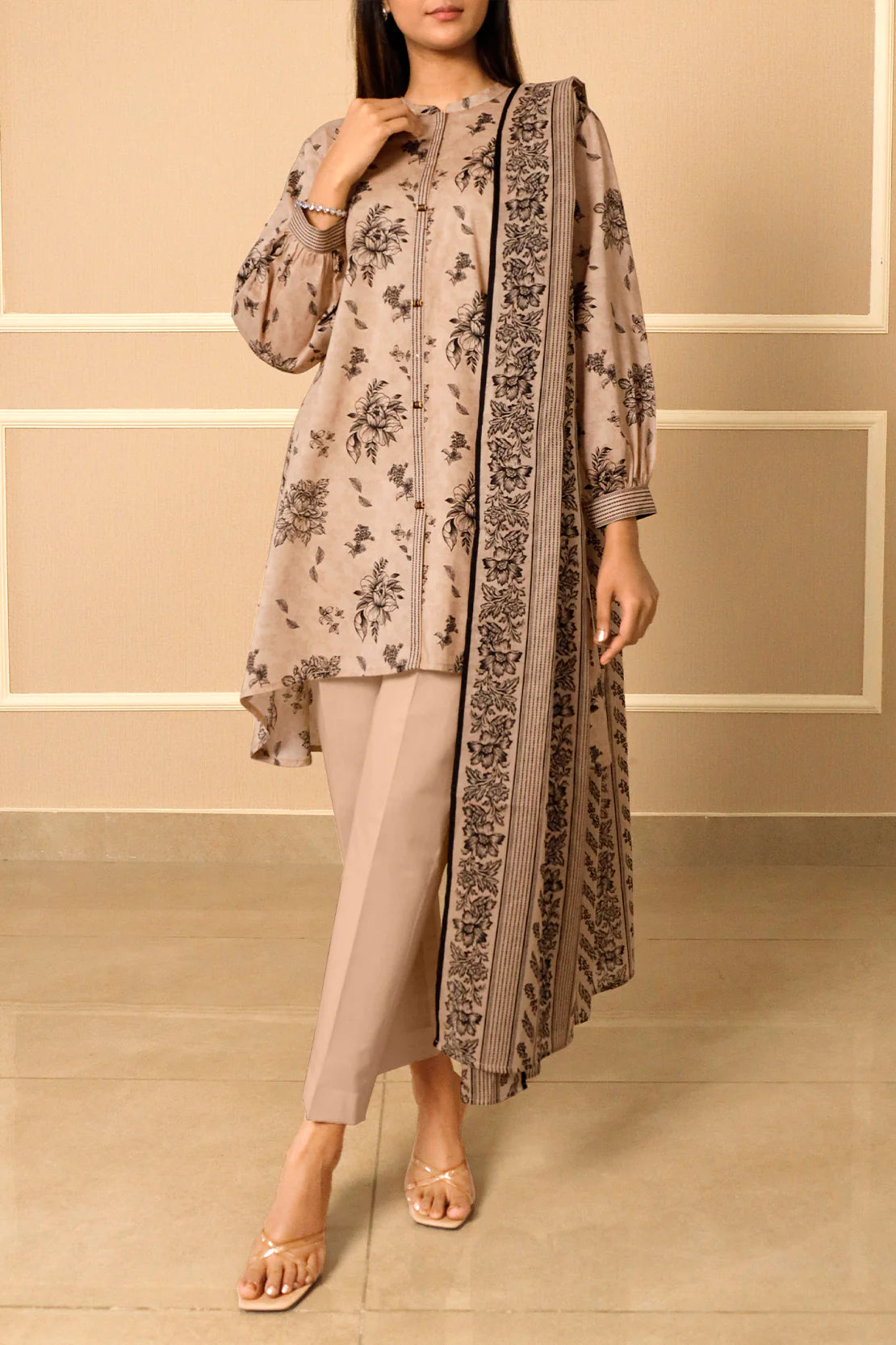 Saya 3pc un-stitched printed lawn dress with lawn printed dupatta