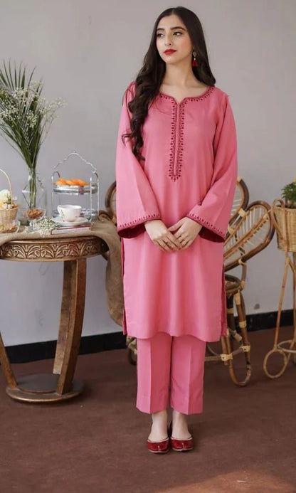 3pc unstitched dhanak  dress with dhannak  dupatta JN-2602