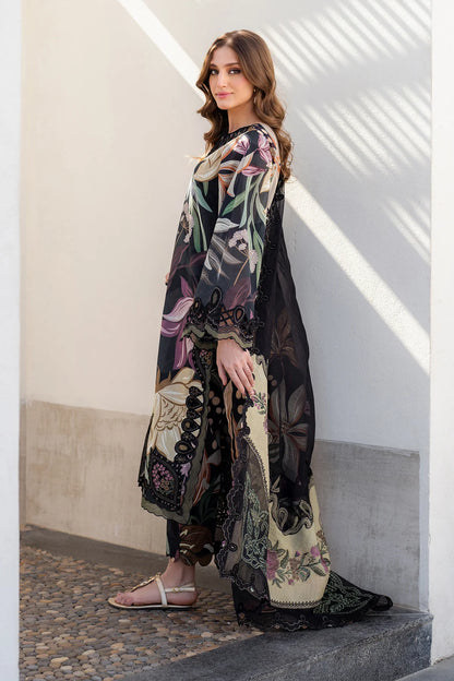 3pc unstitched linen dress with linen dupatta JN-2611