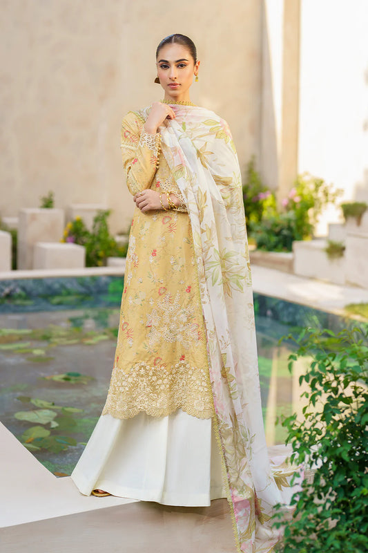 Maria.b 3 pc unstitched printed article with chiffon dupatta