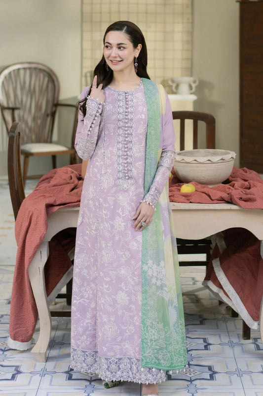 Maryam and Marya 3pc unstiched lawn suit with voil soft dupatta