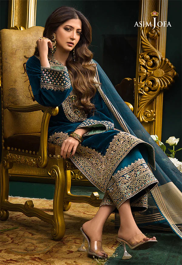 Asim Jofa Velvet Embroiderd Three Piece 2654