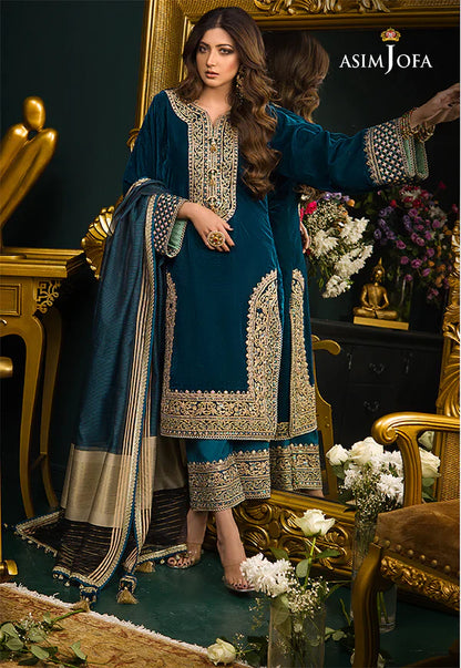 Asim Jofa Velvet Embroiderd Three Piece 2654
