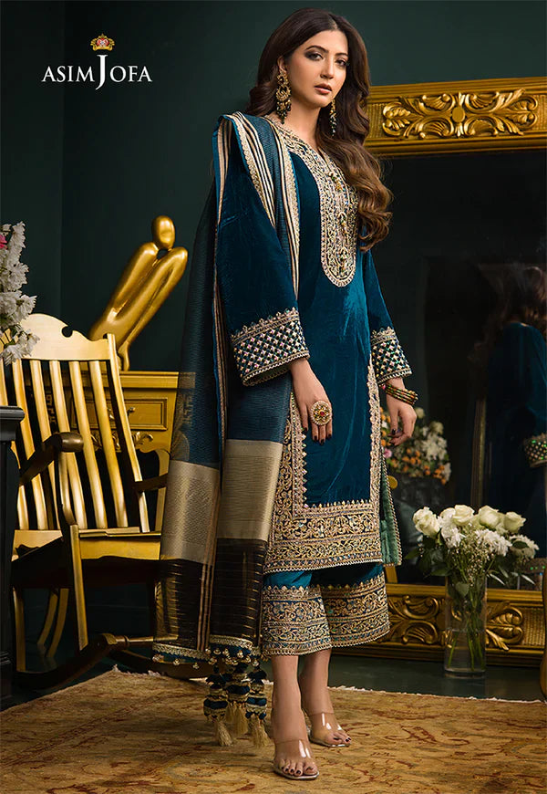 Asim Jofa Velvet Embroiderd Three Piece 2654
