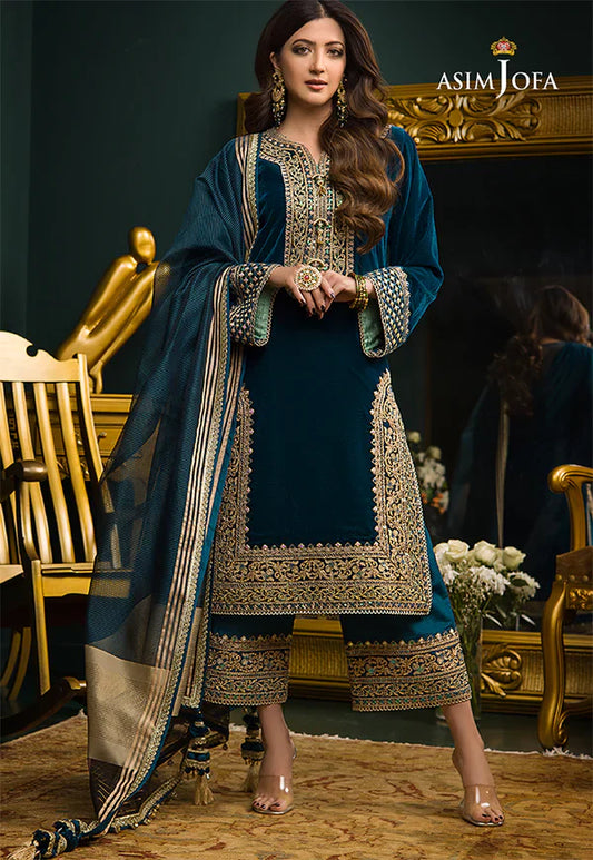 Asim Jofa Velvet Embroiderd Three Piece 2654