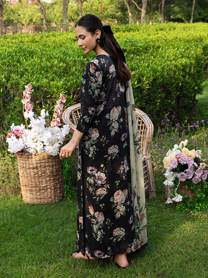 3pc unstitched linen dress with linen dupatta JN-2606