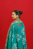 3pc unstitched dhanak  dress with printed wool shawl 2643