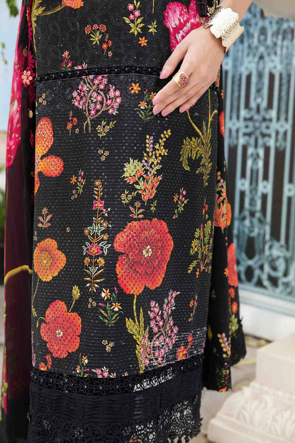 Maria.b 3 pc unstitched printed article with chiffon dupatta