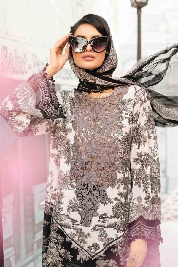 Maria.B 3pc lawn suit unstitched with chifoon dupatta