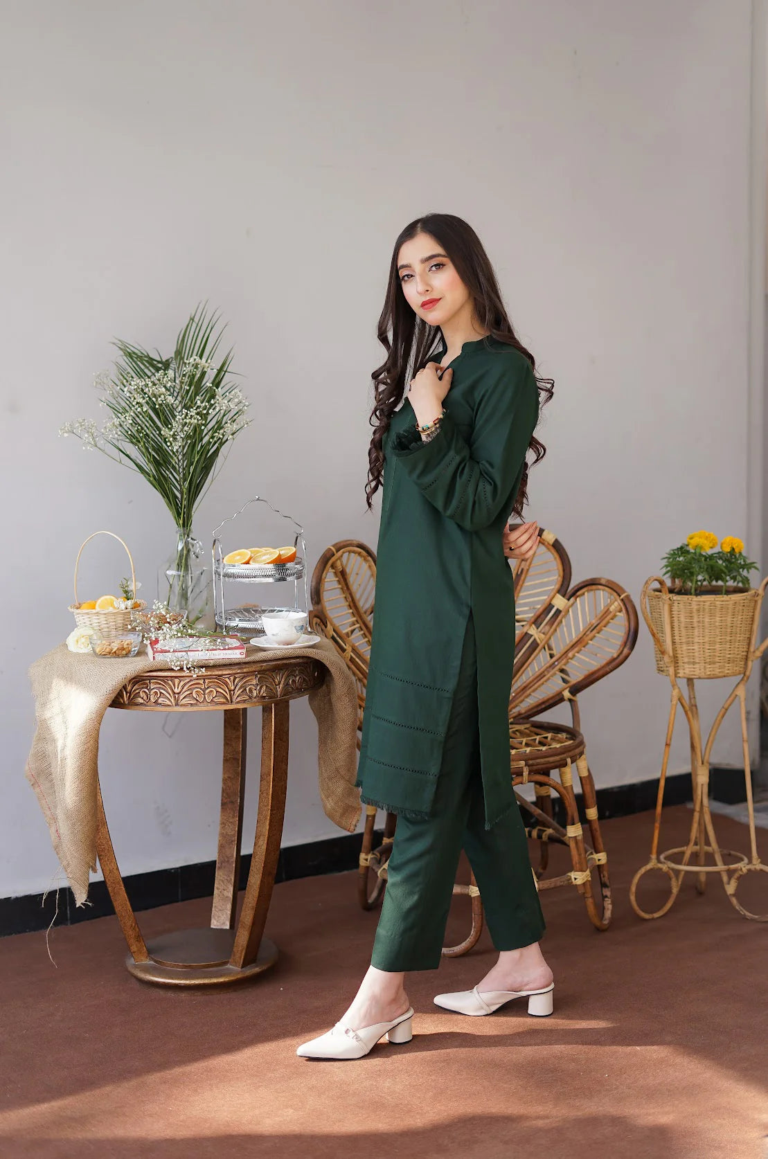 3pc unstitched dhanak  dress with dhannak  dupatta JN-2604