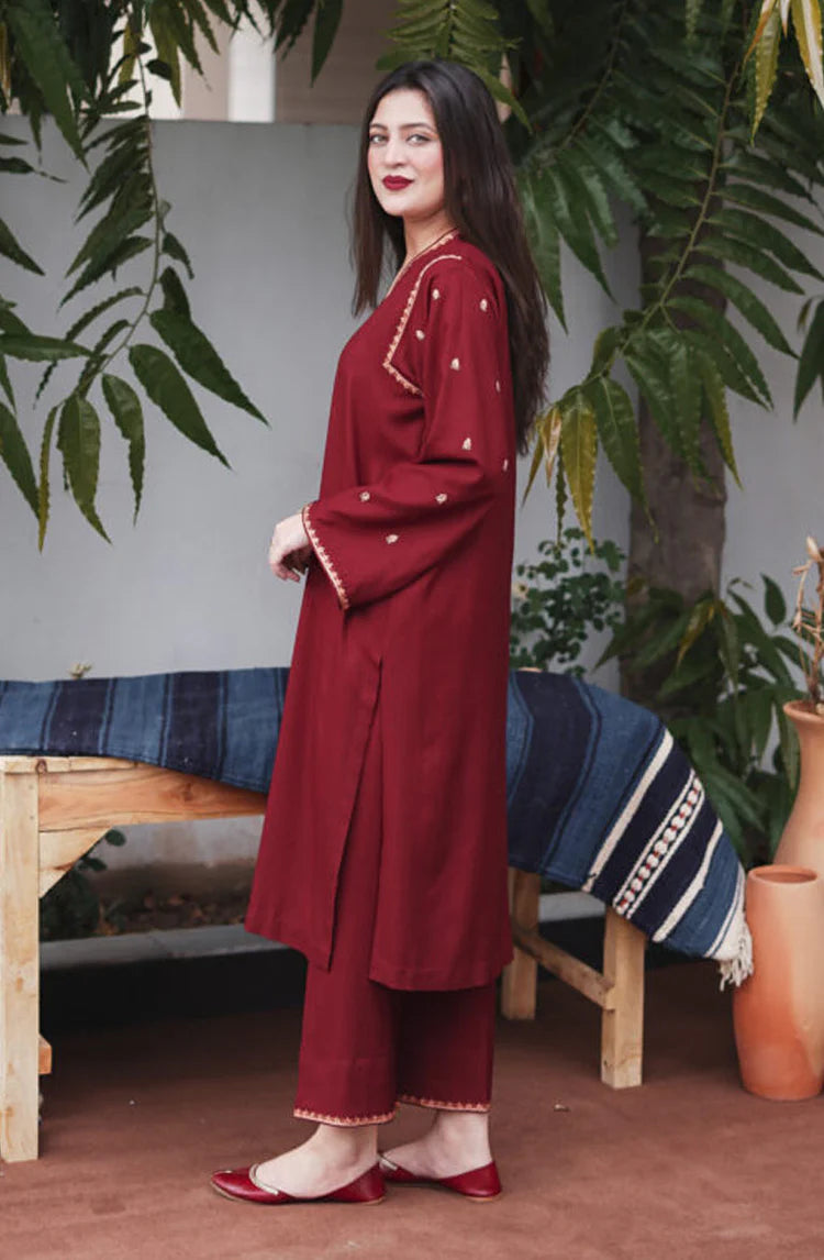 3pc unstitched dhanak  dress with dhannak shwal 2645