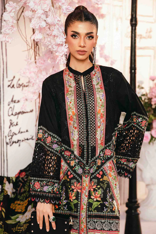 Maria.b 3 pc unstitched printed article with chiffon dupatta