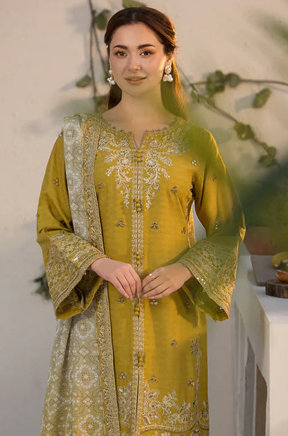 3pc unstitched dhanak  dress with Digital print wool shawl 2659