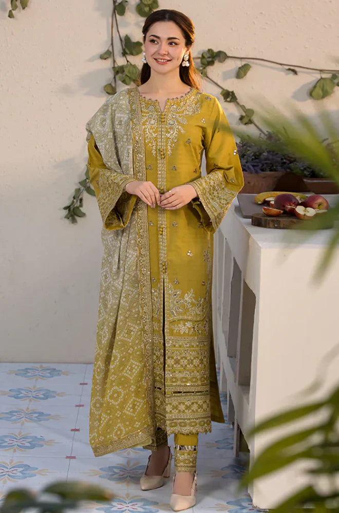 3pc unstitched dhanak  dress with Digital print wool shawl 2659