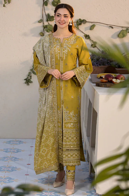 3pc unstitched dhanak  dress with Digital print wool shawl 2659