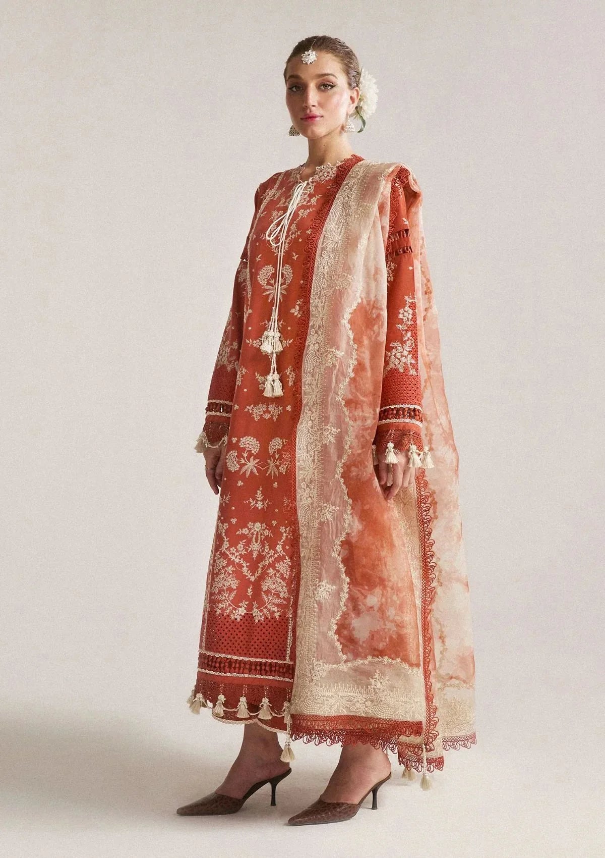 3pc unstitched dhanak dress with Printed wool shawl 2665