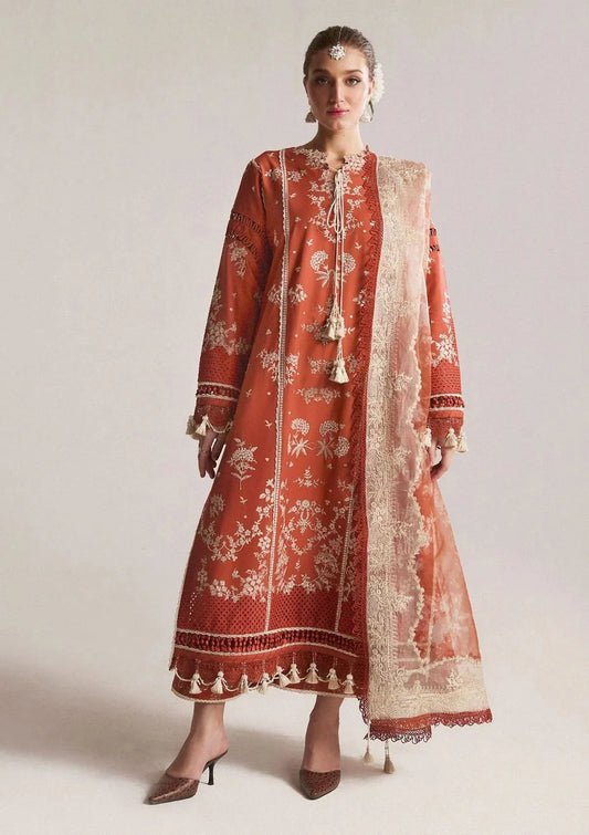 3pc unstitched dhanak dress with Printed wool shawl 2665