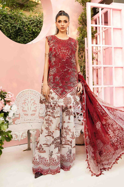 Maria.B 3pc lawn suit unstitched with chifoon dupatta