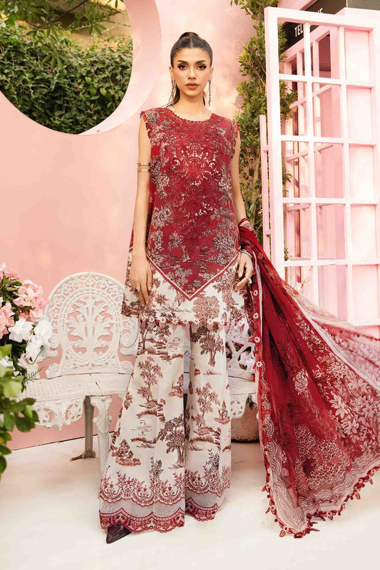 Maria.B 3pc lawn suit unstitched with chifoon dupatta