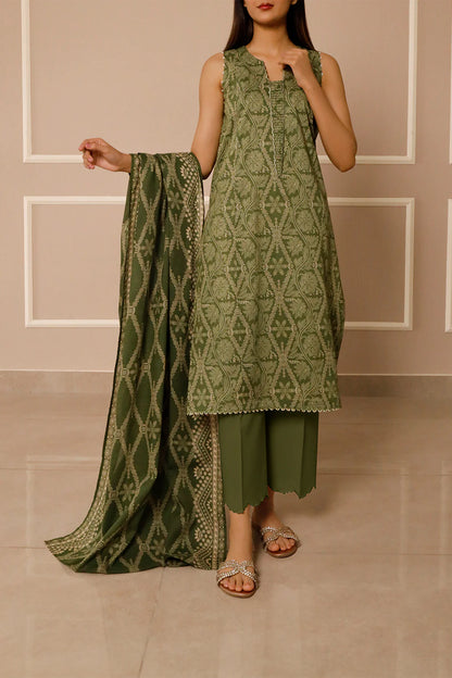 saya 3pc un-stitched printed lawn dress with lawn printed dupatta