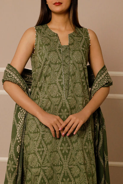 saya 3pc un-stitched printed lawn dress with lawn printed dupatta