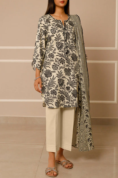 Saya 3pc un-stitched printed lawn dress with lawn printed dupatta