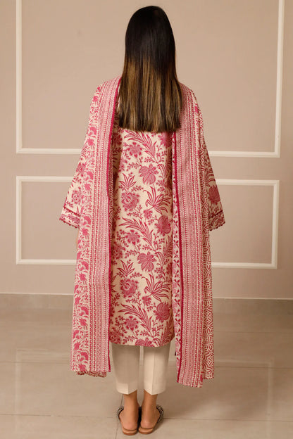 Saya 3pc un-stitched printed lawn dress with lawn printed dupatta