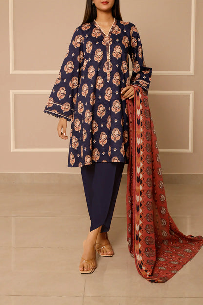 Saya 3pc un-stitched printed lawn dress with lawn printed dupatta