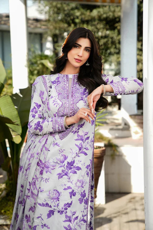 Anila 3pc unstiched lawn suit with chiffon dupata
