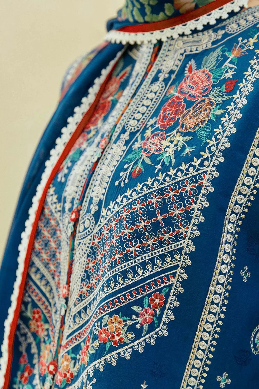 3pc unstitched dhanak  dress with dhannak  dupatta JN-2613