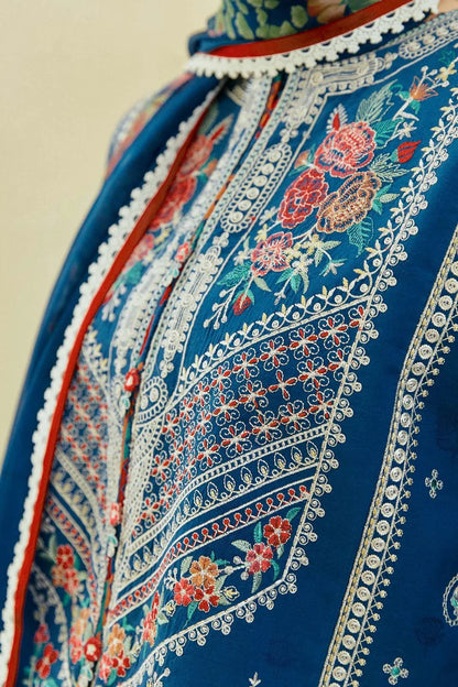 3pc unstitched dhanak  dress with dhannak  dupatta JN-2613