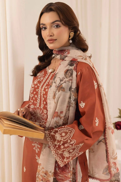 3pc unstitched dhanak  dress with Digital print wool shawl duppata 2656