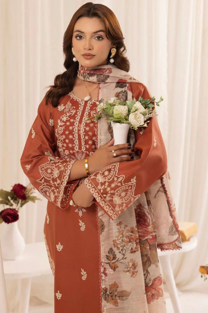 3pc unstitched dhanak  dress with Digital print wool shawl duppata 2656
